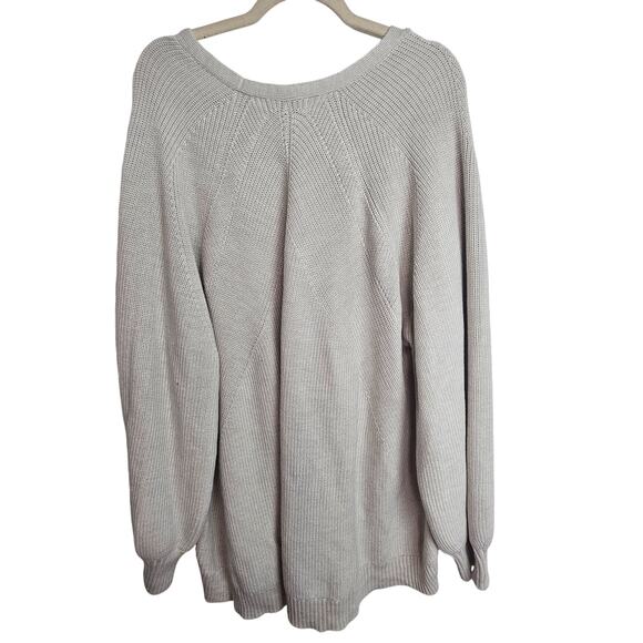 ATHLETA Womens Merino Wool Hanover Refined V-Neck Sweater Size 3X Beige Pullover - Picture 8 of 8